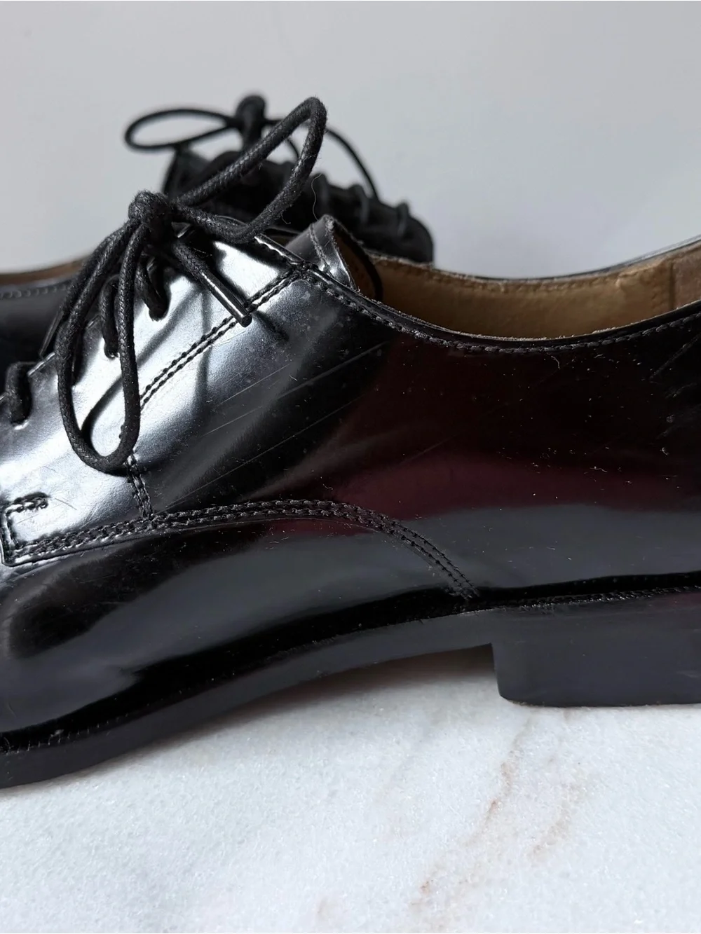 Cole Haan Men's Caldwell cap toe oxfords in black patent leather